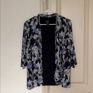 Stitch Floral Open Sheer Blouse